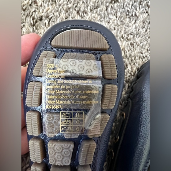 Janie And Jack Leather Driving Shoe Connor Navy Baby/Toddler Size 4 - Picture 8 of 15